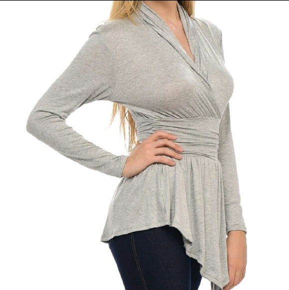 Hi-Low Bellino surplice neckline top  - Picture 5 of 7