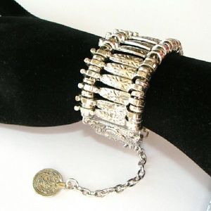 Silver Boho Tribal Design Arm Cuff Bracelet
