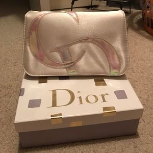 Dior white make up bag
