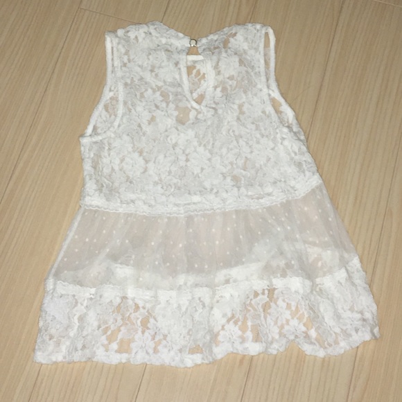 Thin Lacy White Top - Picture 2 of 4