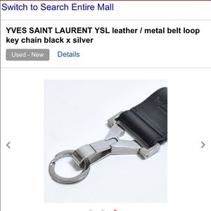 YVES SAINT LAURENT YSL leather/metal belt loop