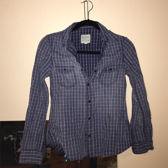 faded blue and red flannel