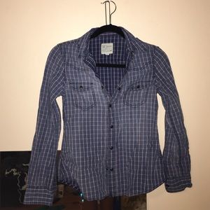 faded blue and red flannel