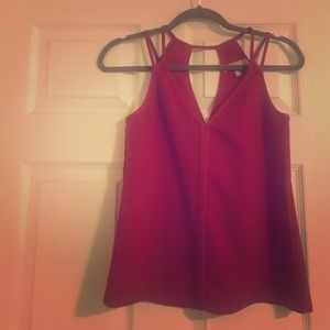 NWOT Christmas-red tank top with spaghetti straps