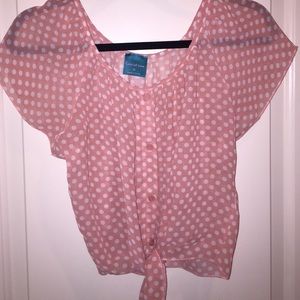 Pink Polka Dot Blouse