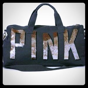 Large vs pink bling gym travel bag