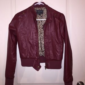 Dark Red Leather Jacket