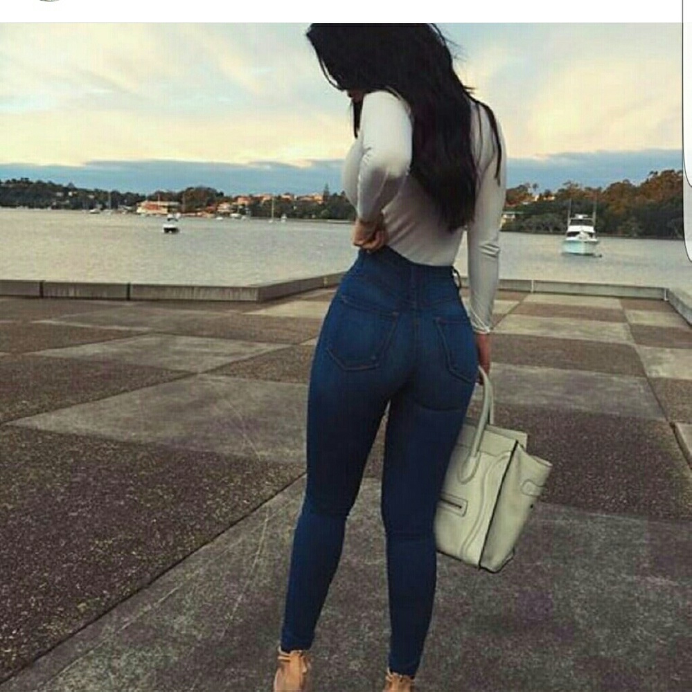 High waist skinny denim