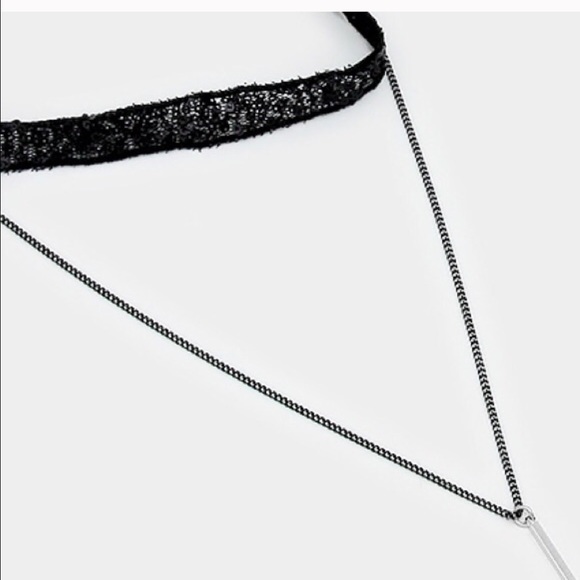 ⚜️Metal Bar Pendant Sequin Chocker Necklace⚜️ - Picture 3 of 4