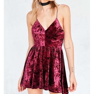 Velvet Maroon Romper