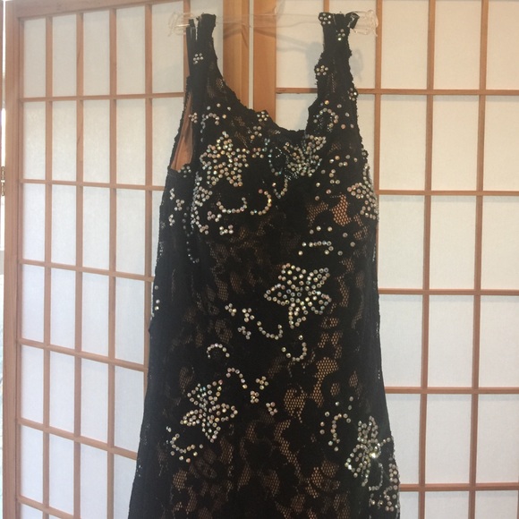 Black and White Sequence Dress by JOVANI . - Picture 2 of 3