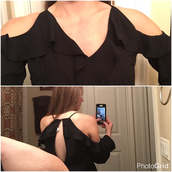 H&M Open Shoulder Dress in Black Size 4 - Picture 3 of 4