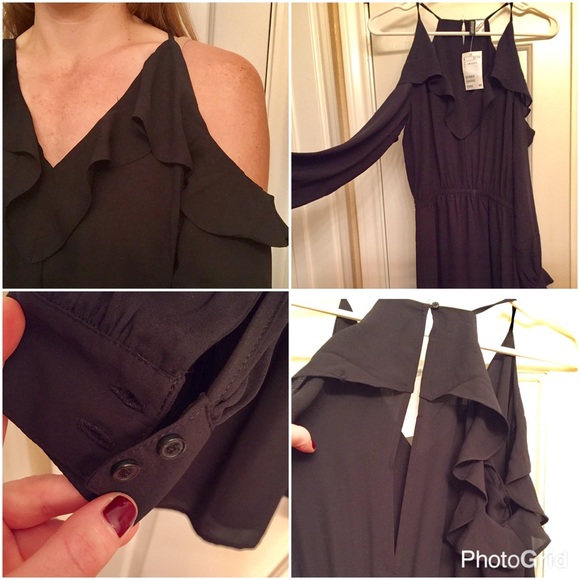 H&M Open Shoulder Dress in Black Size 4 - Picture 4 of 4