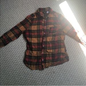 BDG Orange/Red Fall Flannel