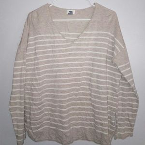Old Navy tan and white sweater