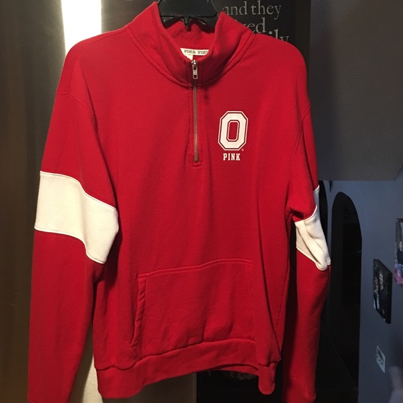 Pink Ohio State 1/2 zip sweatshirt.