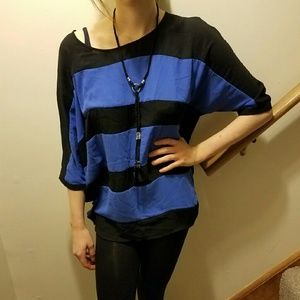 Striped over-sized top