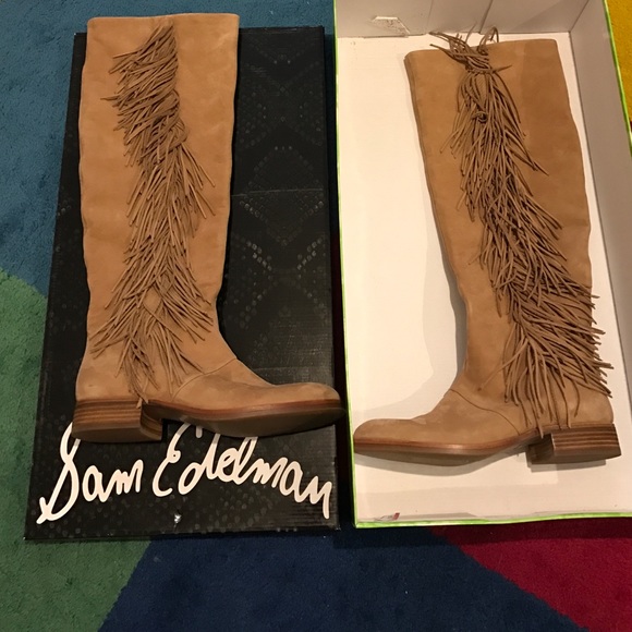 🚫SOLD Sam Edeleman Josephine Fringe Boots Sz 9.5 - Picture 2 of 3