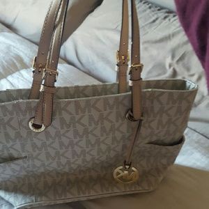 Cream and Tan MK purse
