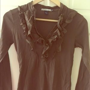 Size Small Ruffled Henley Tee