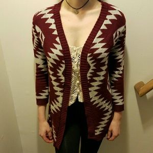 Maroon southwest cardigan