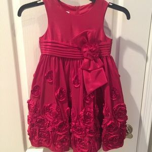Red rosette dress