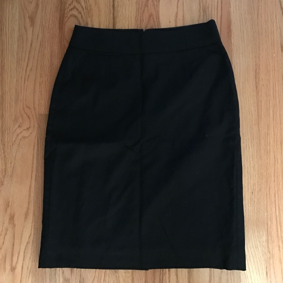 J Crew wool pencil skirt black 0