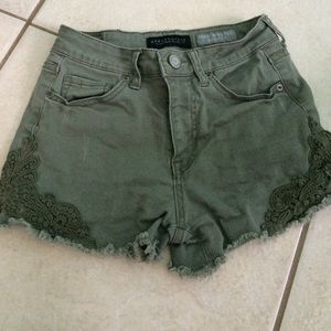 Green embroidered high waisted Aeropostale shorts