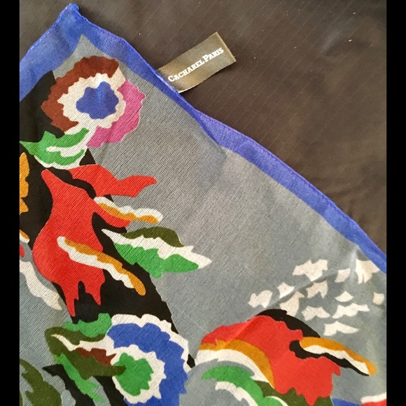 Authentic Cacharel Paris Art Print Vintage Hanky - Picture 3 of 4