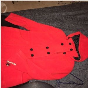 New With Tags Red Detachable Metaphor Peacoat