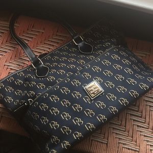 Dooney & Bourke deep navy blue canvas tote