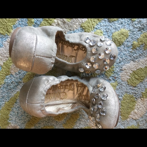 Juicy Couture Ballet Flats with bling! Size 7