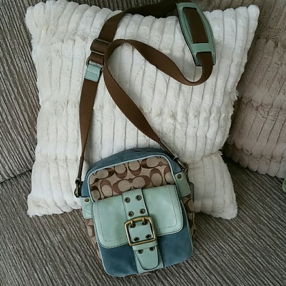 Adorable Coach Crossbody Bag, Aqua Blue