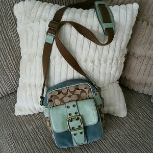 Adorable Coach Crossbody Bag, Aqua Blue