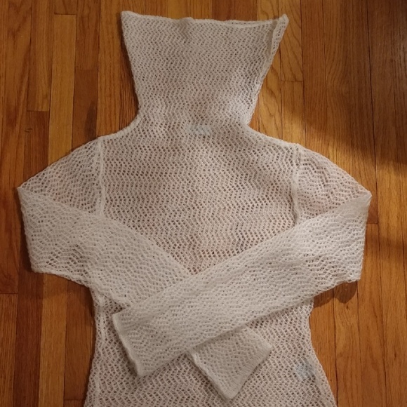 Charlotte Russe Sheer Cream Sweater