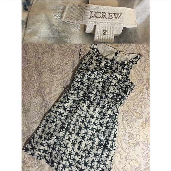 J. Crew navy &white Stars print dress - Picture 1 of 3