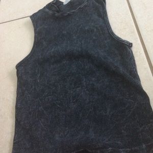 Washed out turtle neck tank top