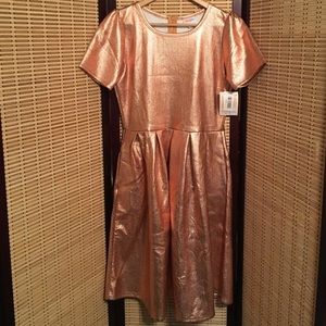 Lularoe Amelia rose gold dress elegant collection