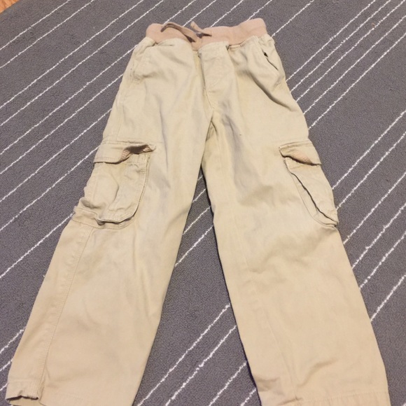 NWT Gymboree Boys Pull on Pants Jersey Lined Olive Cargo 7//8,14