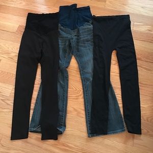 Maternity pant bundle / leggings and jeans