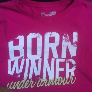 Youth pink under armour shirt