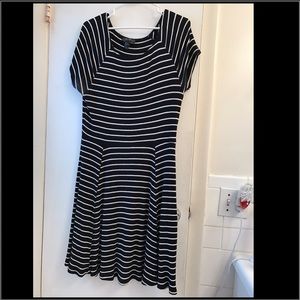 Black and white strips dress