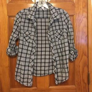 Black and white plaid shirt