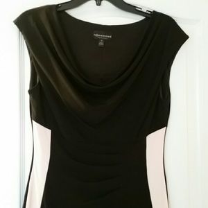 Black color blocking dress