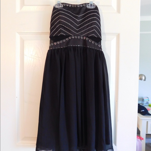 Black embroidered dress