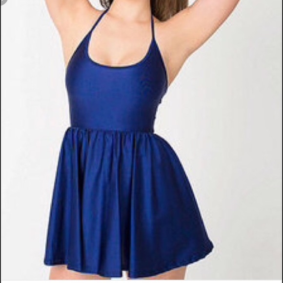 AA Nylon Tricot Blue Skater Dress