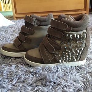 Aldo Spiked Sneaker Wedges