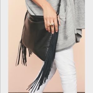 Banana Republic Leather Fringe Crossbody Bag