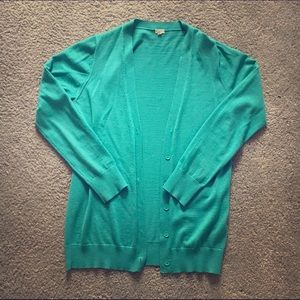 J Crew teal cardigan size medium