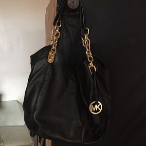 black shoulder real leather mk medium size use